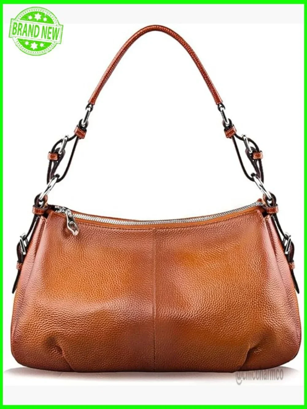 Medium Genuine Leather Hobo Bag with Adjustable Strap, Top Handle